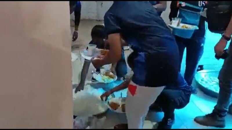 Food kept on the toilet floor served to players at a Kabaddi tournament, video goes viral